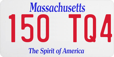 MA license plate 150TQ4