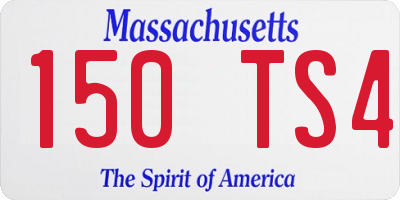 MA license plate 150TS4