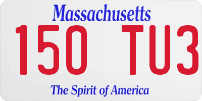 MA license plate 150TU3