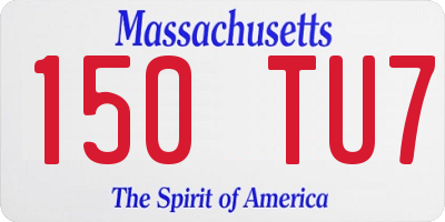 MA license plate 150TU7