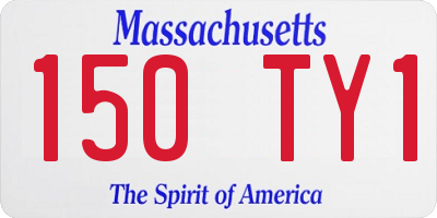 MA license plate 150TY1