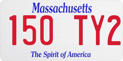 MA license plate 150TY2