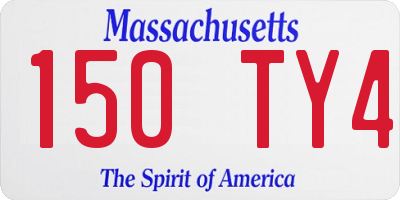 MA license plate 150TY4