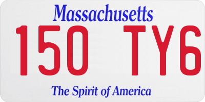 MA license plate 150TY6