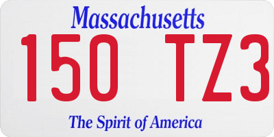 MA license plate 150TZ3