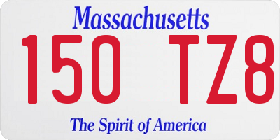 MA license plate 150TZ8