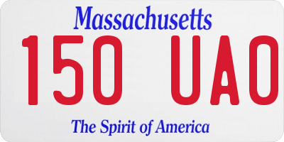 MA license plate 150UA0