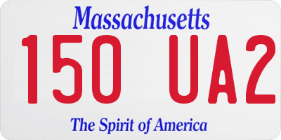 MA license plate 150UA2