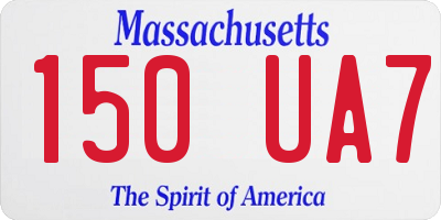 MA license plate 150UA7