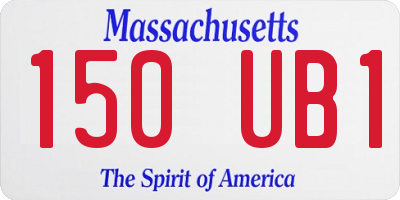 MA license plate 150UB1