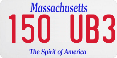 MA license plate 150UB3