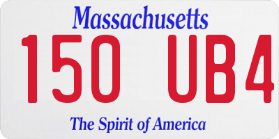 MA license plate 150UB4