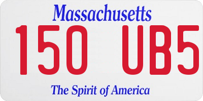 MA license plate 150UB5
