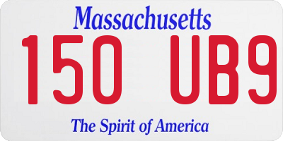 MA license plate 150UB9