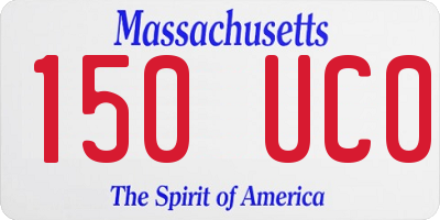 MA license plate 150UC0