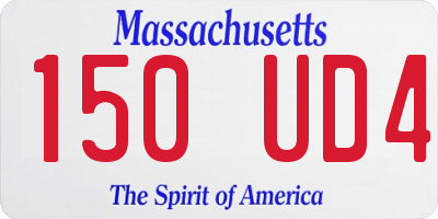 MA license plate 150UD4