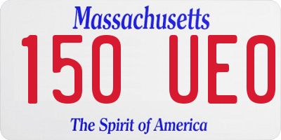 MA license plate 150UE0
