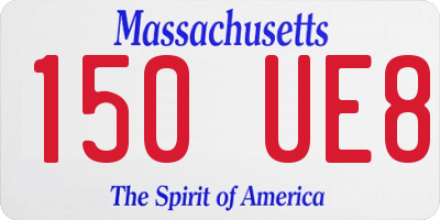 MA license plate 150UE8