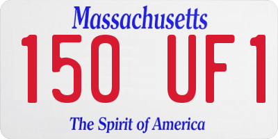 MA license plate 150UF1
