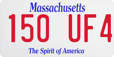 MA license plate 150UF4