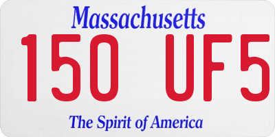 MA license plate 150UF5