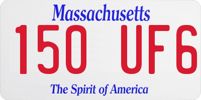 MA license plate 150UF6