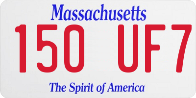 MA license plate 150UF7