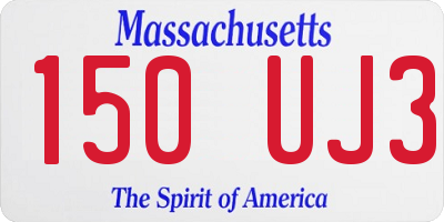 MA license plate 150UJ3