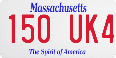 MA license plate 150UK4