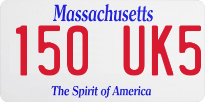 MA license plate 150UK5