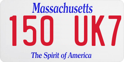 MA license plate 150UK7