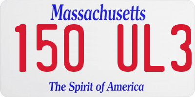 MA license plate 150UL3