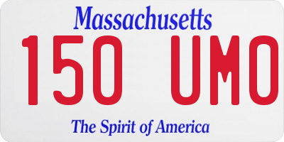 MA license plate 150UM0