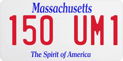 MA license plate 150UM1