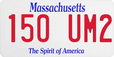 MA license plate 150UM2