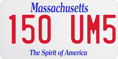 MA license plate 150UM5