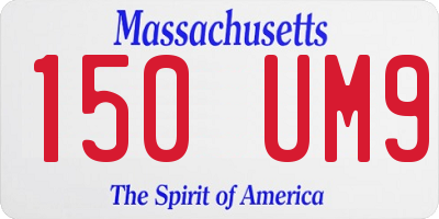 MA license plate 150UM9