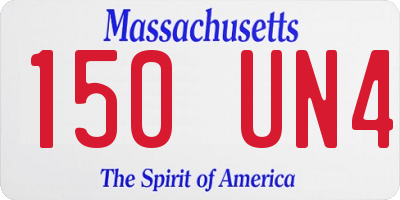 MA license plate 150UN4