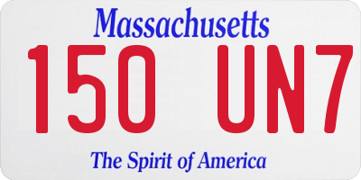 MA license plate 150UN7