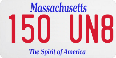 MA license plate 150UN8