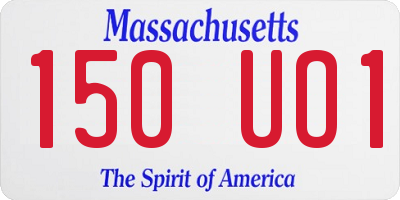 MA license plate 150UO1