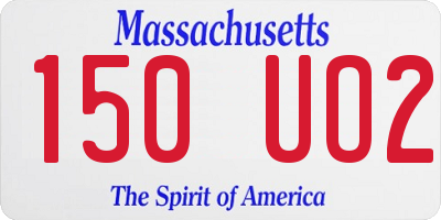MA license plate 150UO2