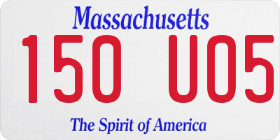 MA license plate 150UO5