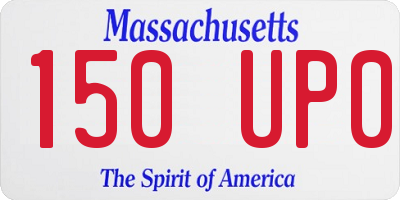 MA license plate 150UP0