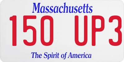 MA license plate 150UP3