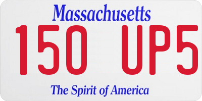 MA license plate 150UP5