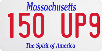 MA license plate 150UP9