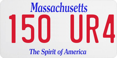 MA license plate 150UR4