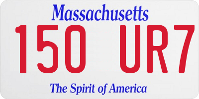 MA license plate 150UR7