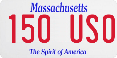MA license plate 150US0